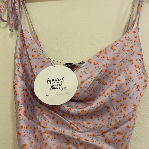 Purple floral adjustable fitted dress - Picture 6 of 6